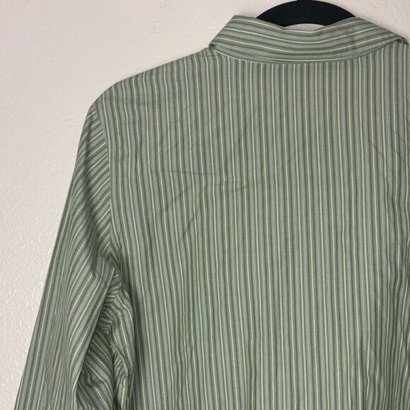 Eddie Bauer button up Woman's size Large 100% Cotton Striped green - Picture 12 of 16